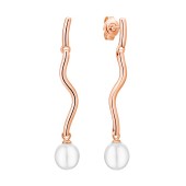 Cercei lungi din argint placat cu aur roz cu perle naturale DiAmanti SK26105GE_W-G Cercei lungi din argint placat cu aur roz cu perle naturale DiAmanti SK26105GE_W-G